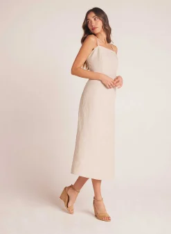 Aansluitende Cami Midi-Jurk - Linnen Zand>Bella Dahl Discount
