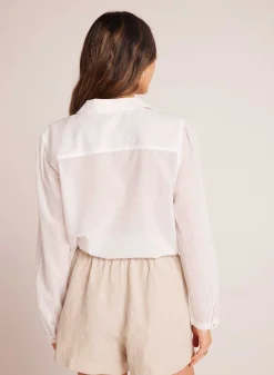 Biezen Crop Button Down - Wit><noscript><img width=