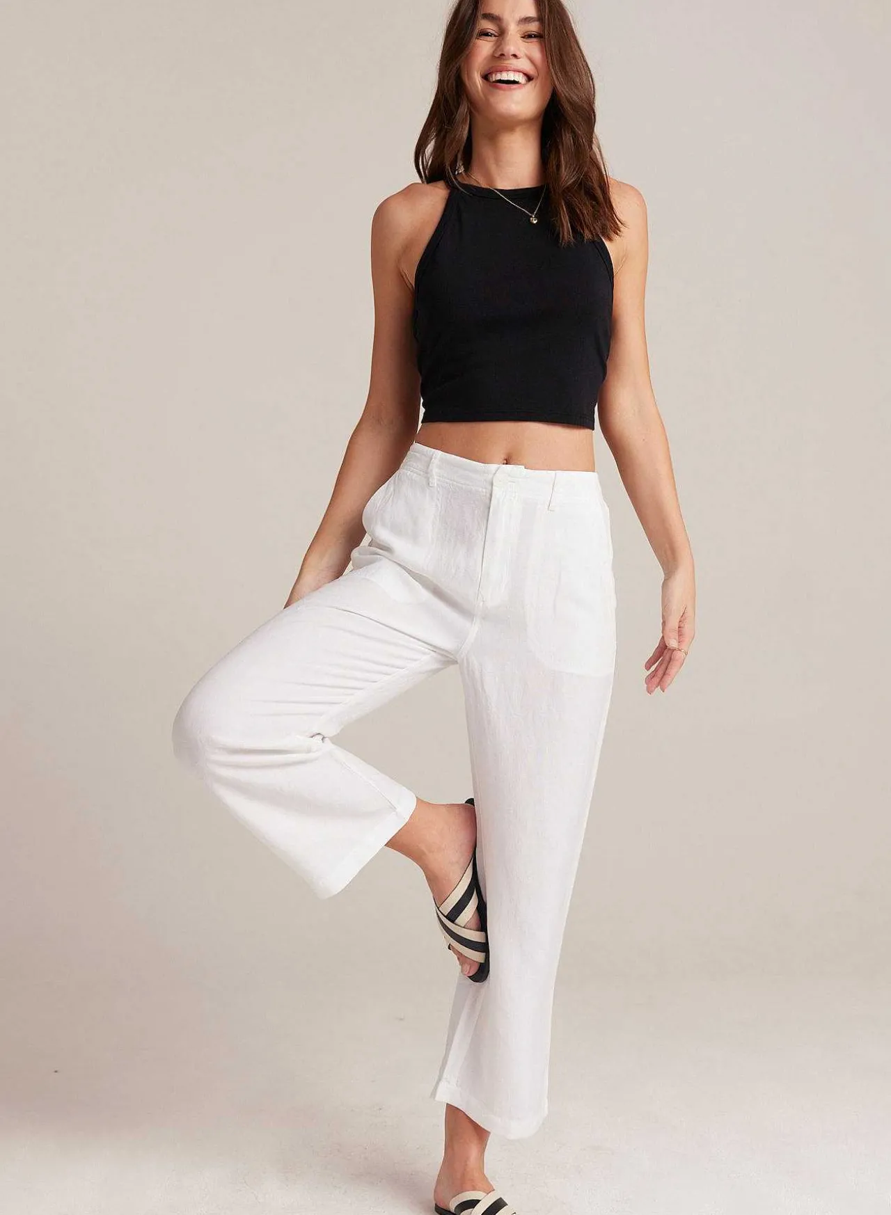 Blakely Utility Crop Met Wijde Pijpen - Wit>Bella Dahl Cheap