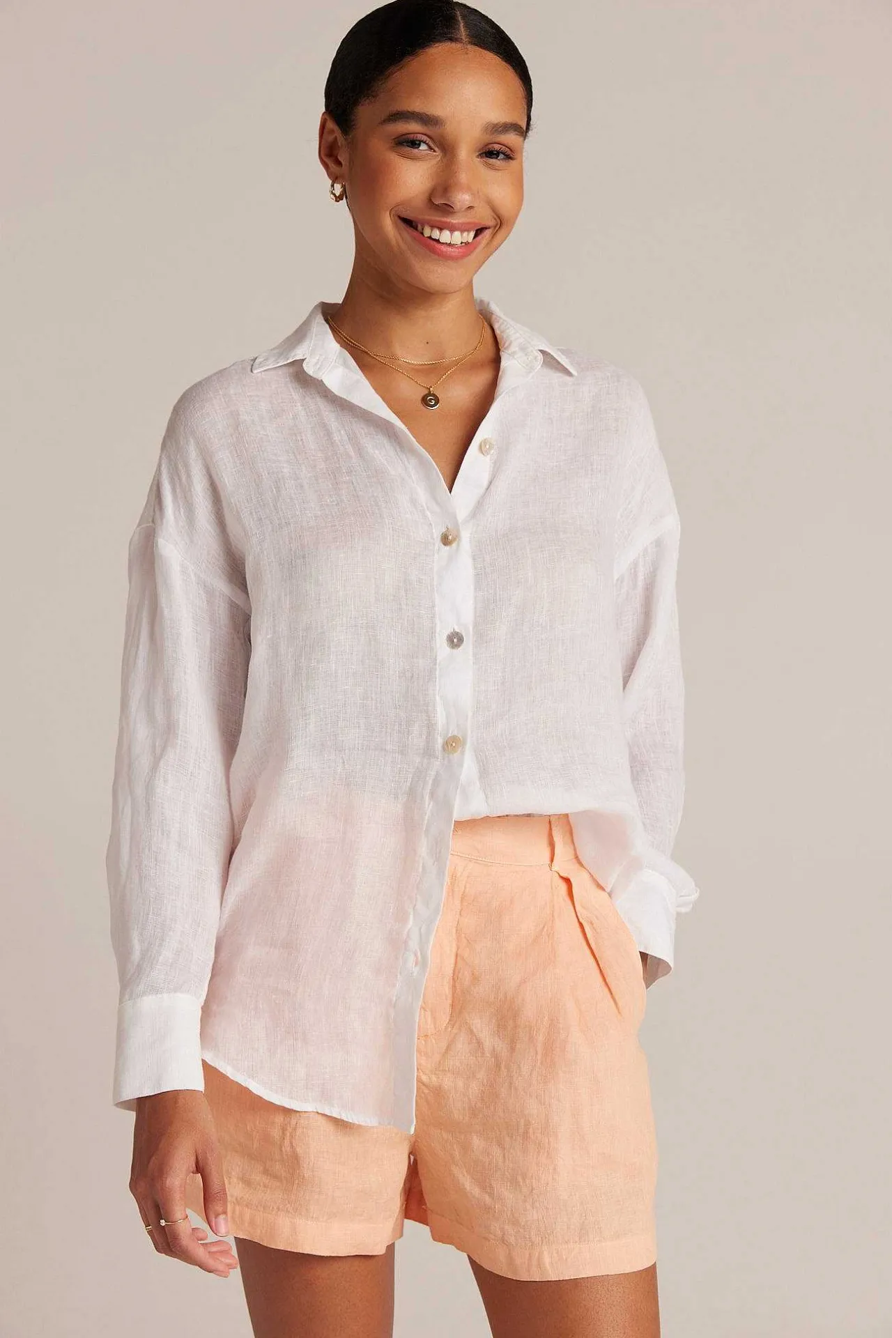 Boyfriend Button-Down - Wit>Bella Dahl Store