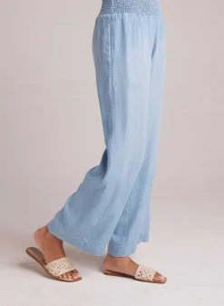 Broek Met Gesmokte Taille En Wijde Pijpen - Caribbean Wash><noscript><img width=
