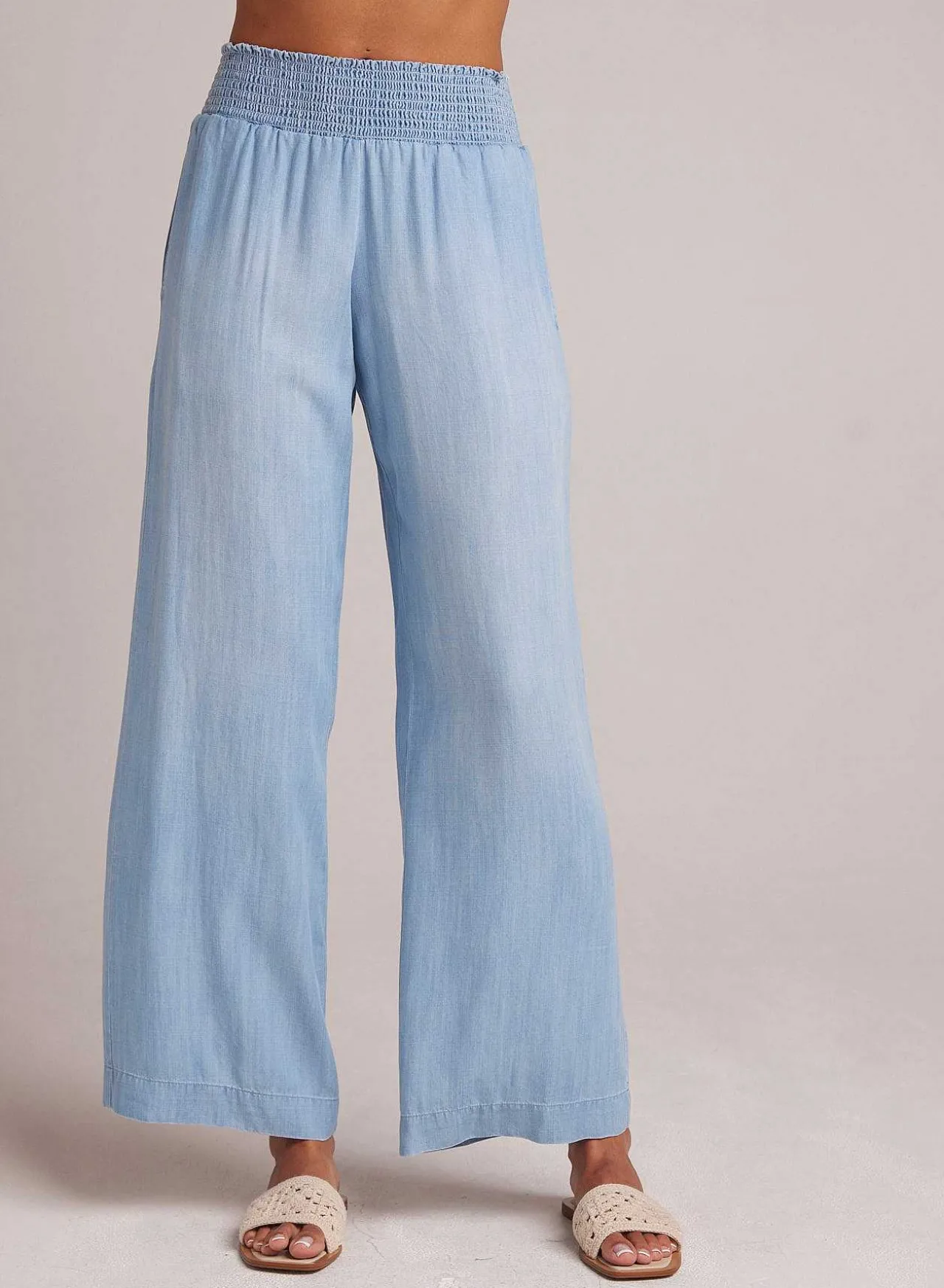 Broek Met Gesmokte Taille En Wijde Pijpen - Caribbean Wash>Bella Dahl New
