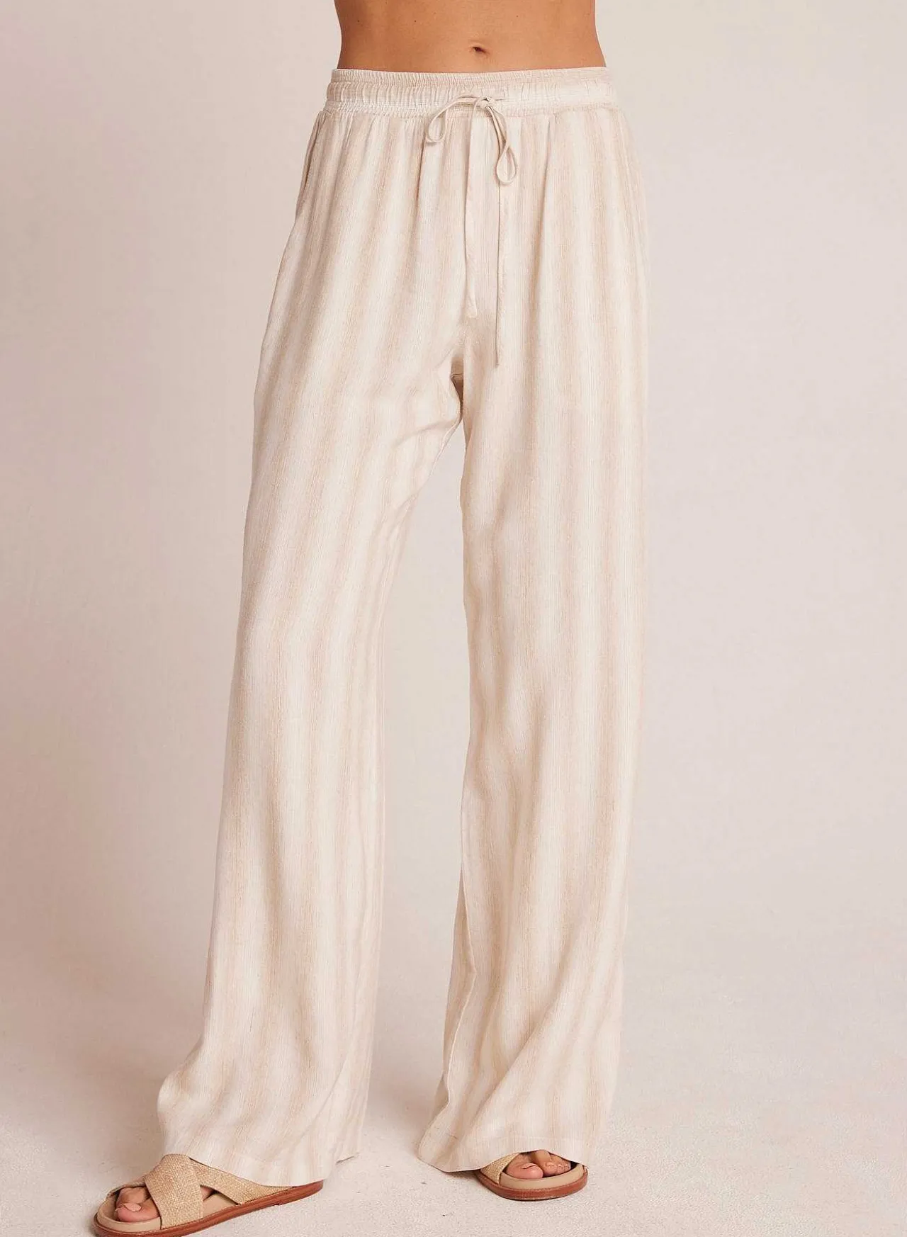 Broek Met Zijsplit En Wijde Pijpen - Playa Sand Stripe>Bella Dahl Hot