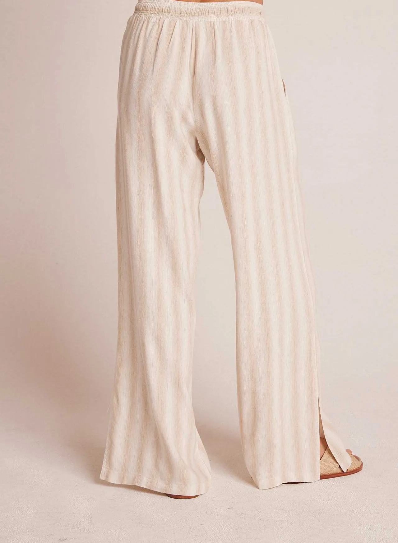 Broek Met Zijsplit En Wijde Pijpen - Playa Sand Stripe>Bella Dahl Hot
