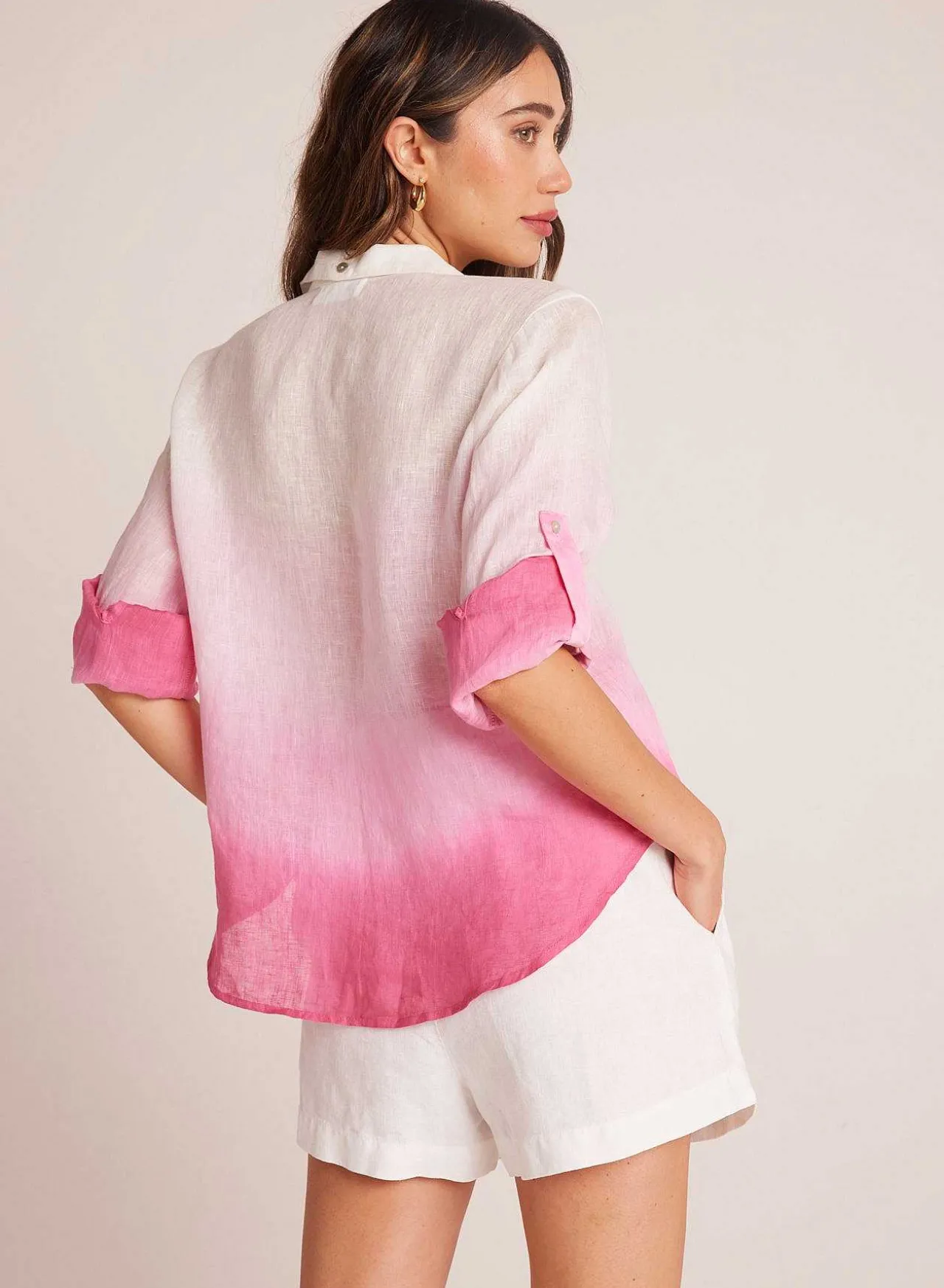 Capri Button Down - Roze Ombre-Kleurstof>Bella Dahl Outlet