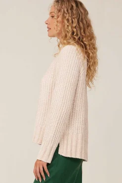 Chenille Trui Met Coltrui - Opaal Ivoor>Bella Dahl Discount