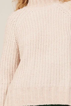 Chenille Trui Met Coltrui - Opaal Ivoor>Bella Dahl Discount