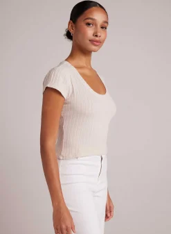 Cropped T-Shirt Met Ronde Hals - Kaki Steen>Bella Dahl Discount