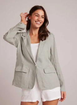 Easy Linnen Lange Blazer - Oase Groen><noscript><img width=