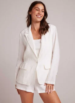 Easy Linnen Lange Blazer - Wit><noscript><img width=