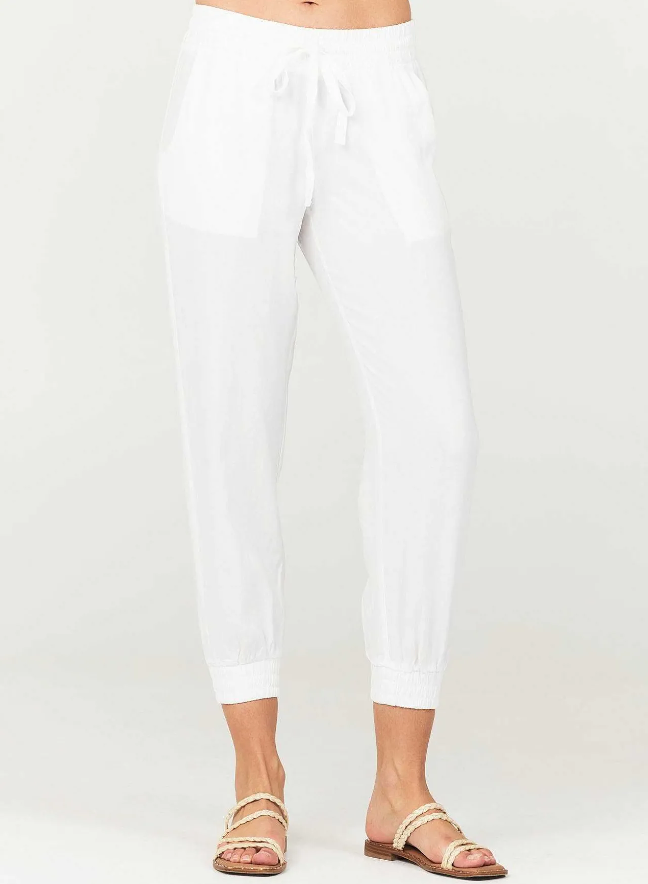 Gemakkelijke Joggingbroek Met Trekkoord - Wit>Bella Dahl Fashion
