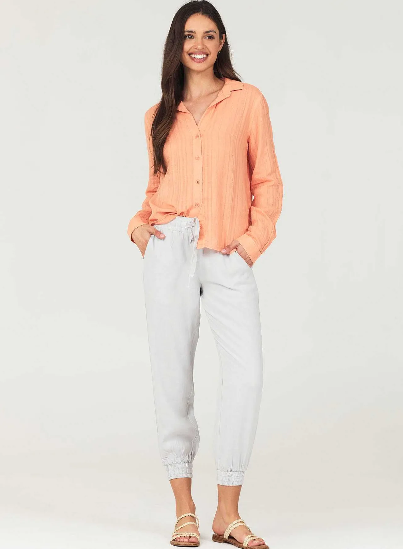 Gemakkelijke Joggingbroek Met Trekkoord - Foggy Sky>Bella Dahl Fashion