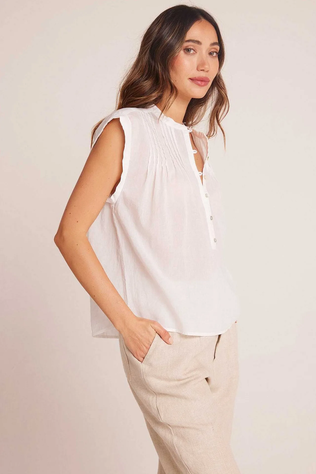 Geplooide Trui Met Korte Mouwen - Wit>Bella Dahl Fashion
