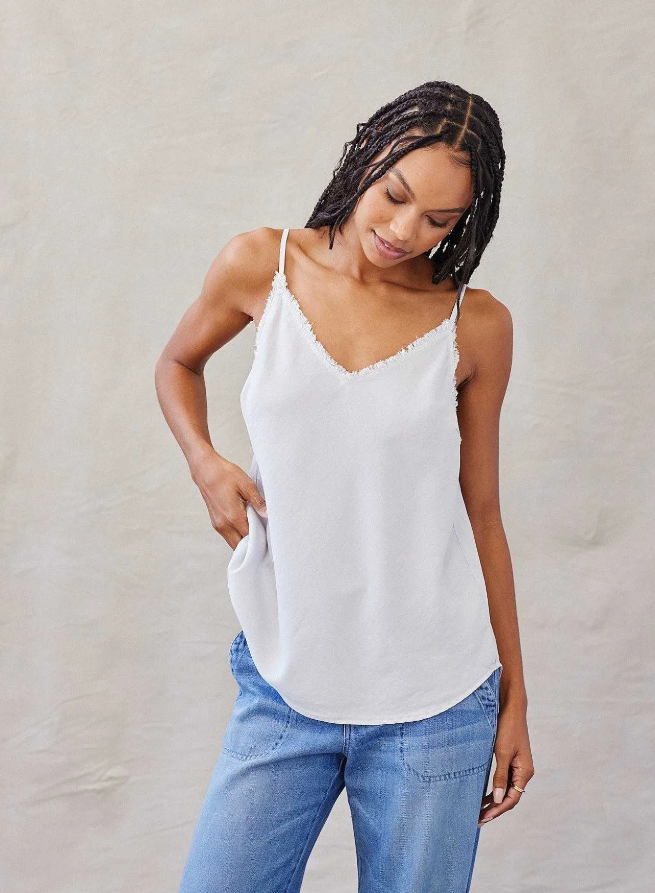 Gerafeld Tencel Cami - Mistige Lucht>Bella Dahl Cheap