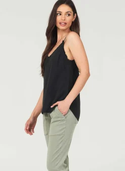 Gerafeld Tencel Cami - Vintage Zwart>Bella Dahl Flash Sale