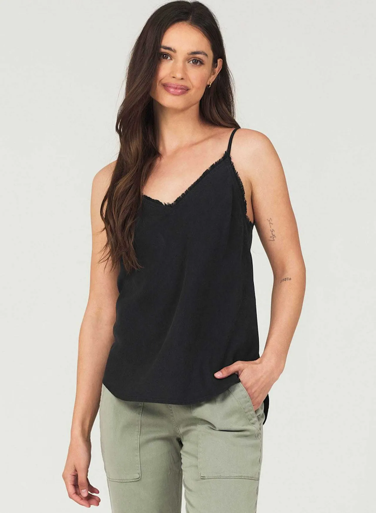 Gerafeld Tencel Cami - Vintage Zwart>Bella Dahl Flash Sale