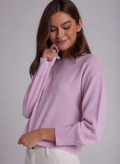 Geribbelde Trui Van Kasjmier Met Ronde Hals - Frosted Rose><noscript><img width=