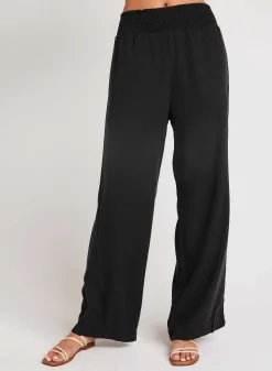 Gesmokte Taille Met Wijde Pijpen - Vintage Zwart><noscript><img width=