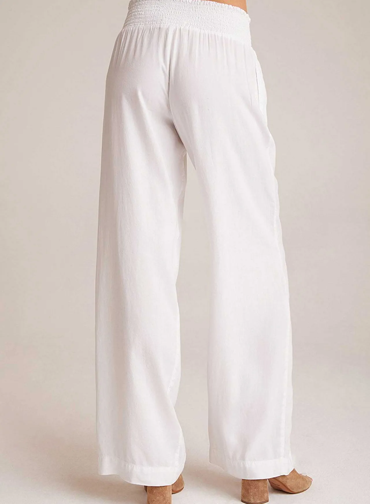 Gesmokte Taille Met Wijde Pijpen - Wit>Bella Dahl Fashion