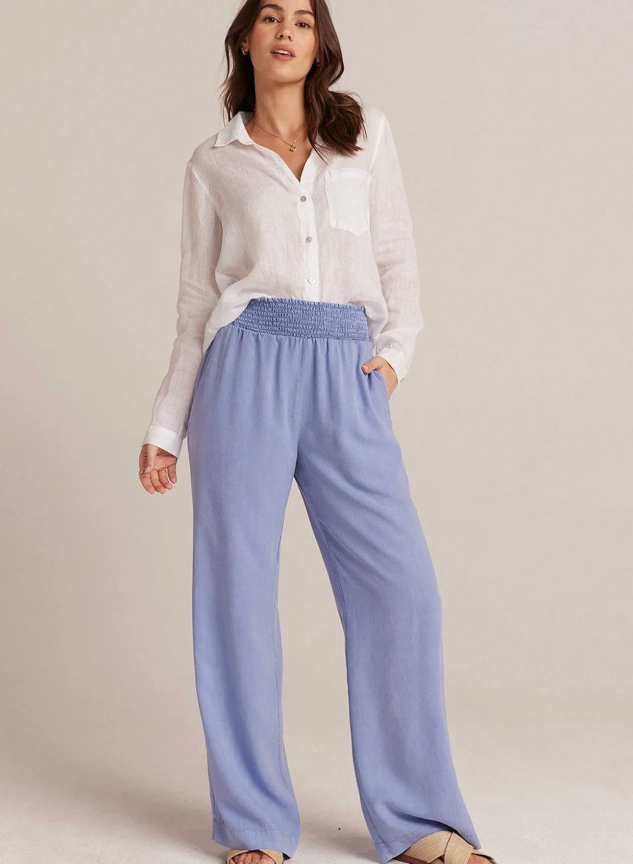 Gesmokte Taille Met Wijde Pijpen - Peri Blue>Bella Dahl Flash Sale