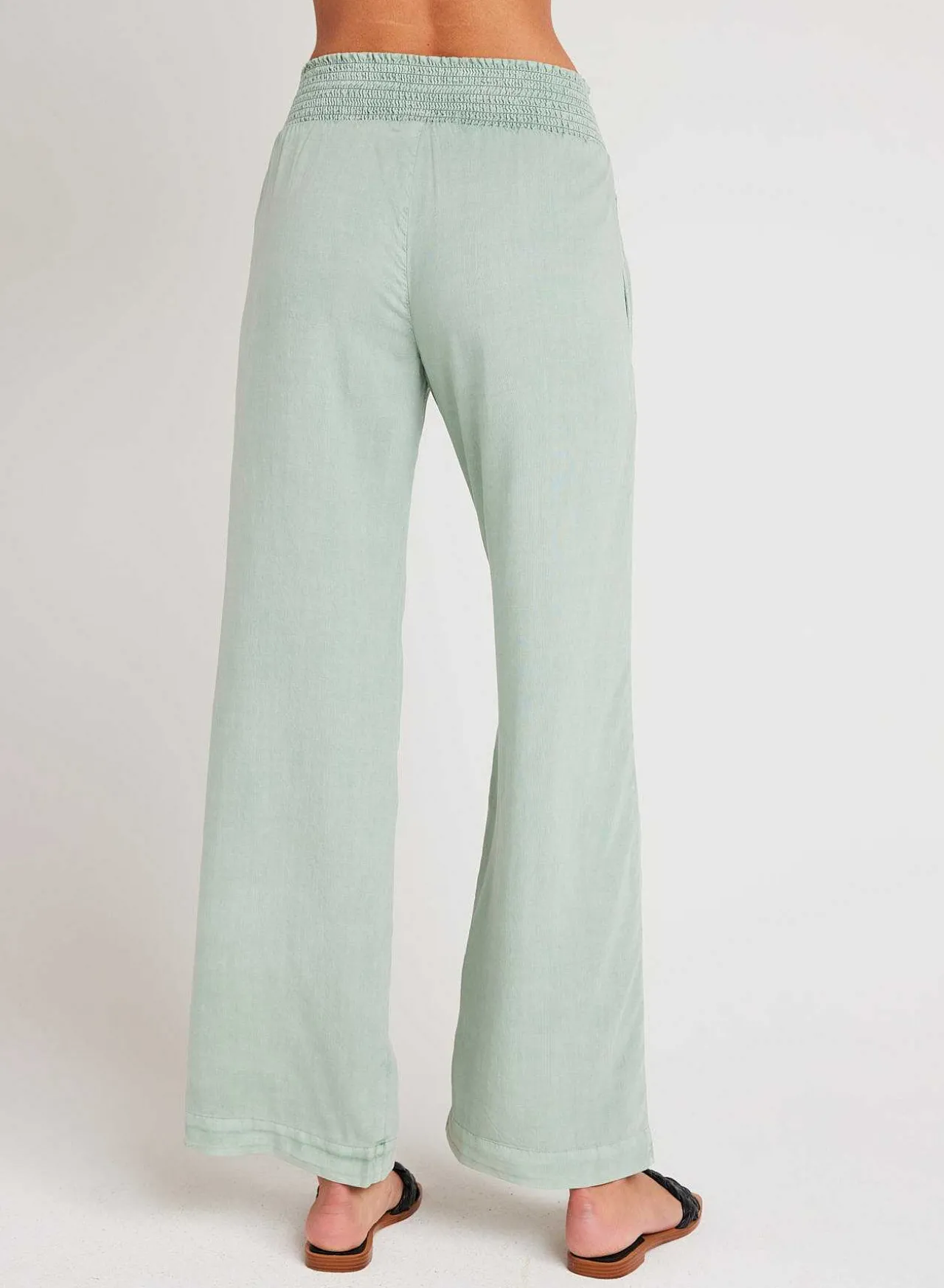 Gesmokte Taille Met Wijde Pijpen - Oasis Green>Bella Dahl Cheap