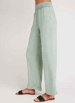 Gesmokte Taille Met Wijde Pijpen - Oasis Green>Bella Dahl Cheap