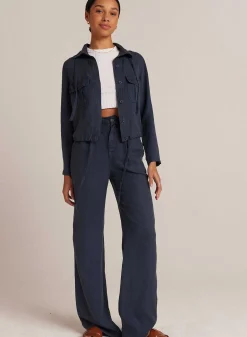 Greta Geplooide Broek Met Wijde Pijpen - Coastal Navy><noscript><img width=