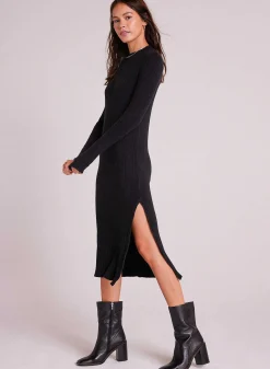 Halflange Gebreide Jurk Met Opstaande Hals - Zwart>Bella Dahl Shop