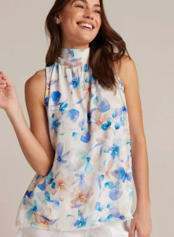 Haltertop Met Striksluiting Op De Rug - Malibu Bloemenprint><noscript><img width=