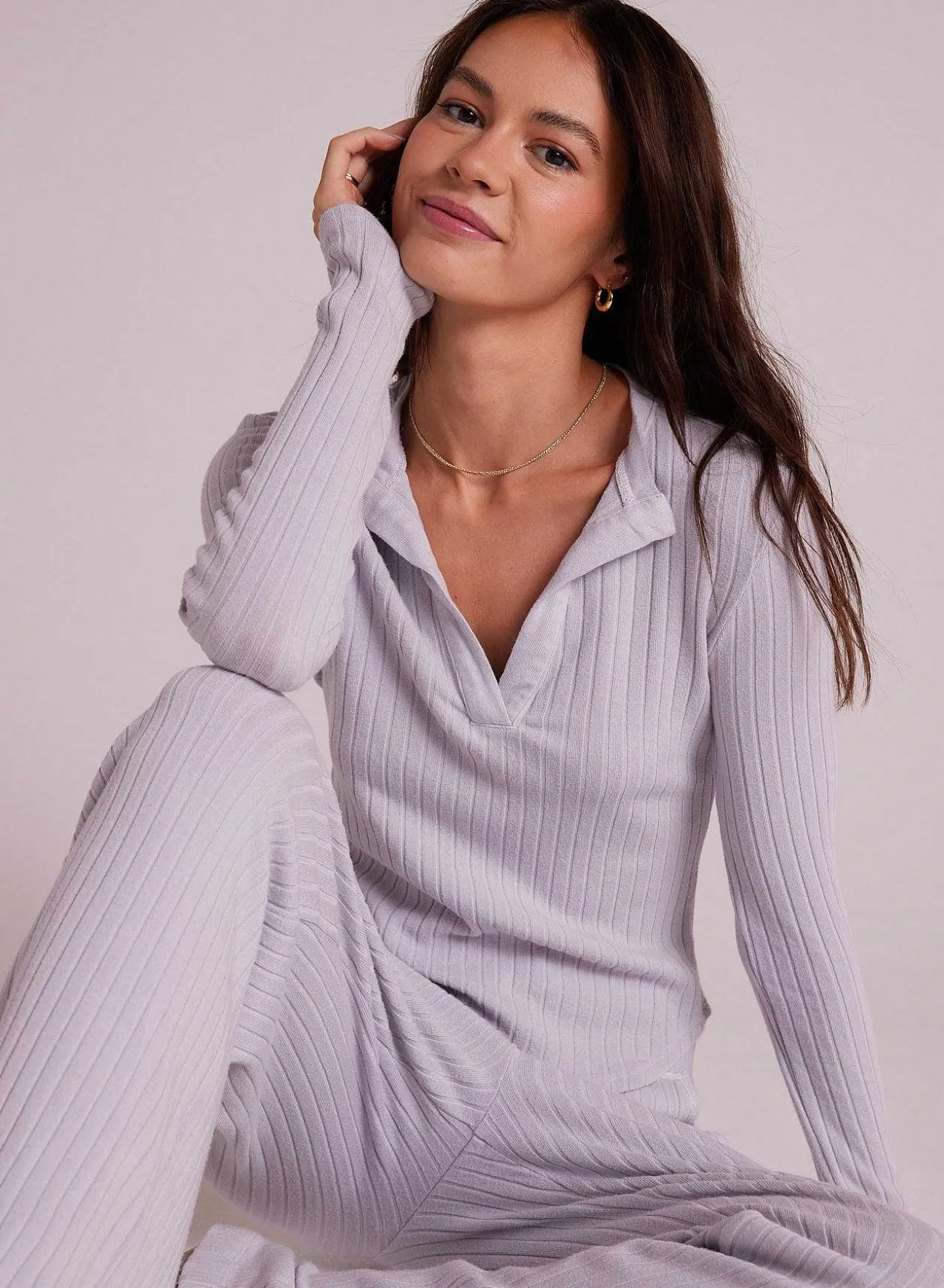 Henley Met Lange Mouwen - Zilverstreep>Bella Dahl Shop