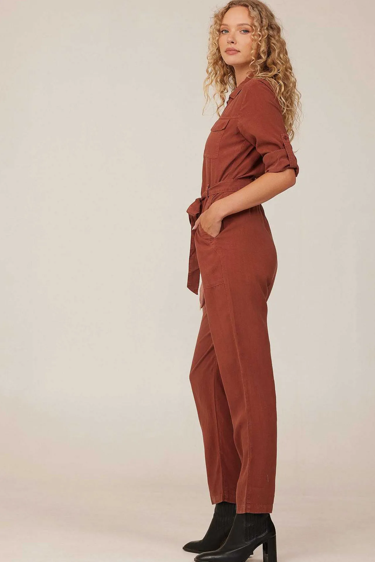 Jumpsuit Met Lange Mouwen En Ritssluiting Aan De Voorkant - Herfst Amber>Bella Dahl Best