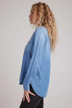 Klassieke Button-Down Met Twee Zakken - Medium Ombre-Wassing><noscript><img width=