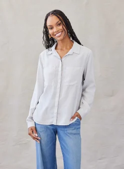 Klassieke Button-Down Met Twee Zakken - Foggy Sky><noscript><img width=