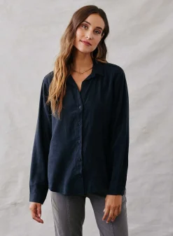 Klassieke Button-Down Met Lange Mouwen - Vintage Zwart><noscript><img width=