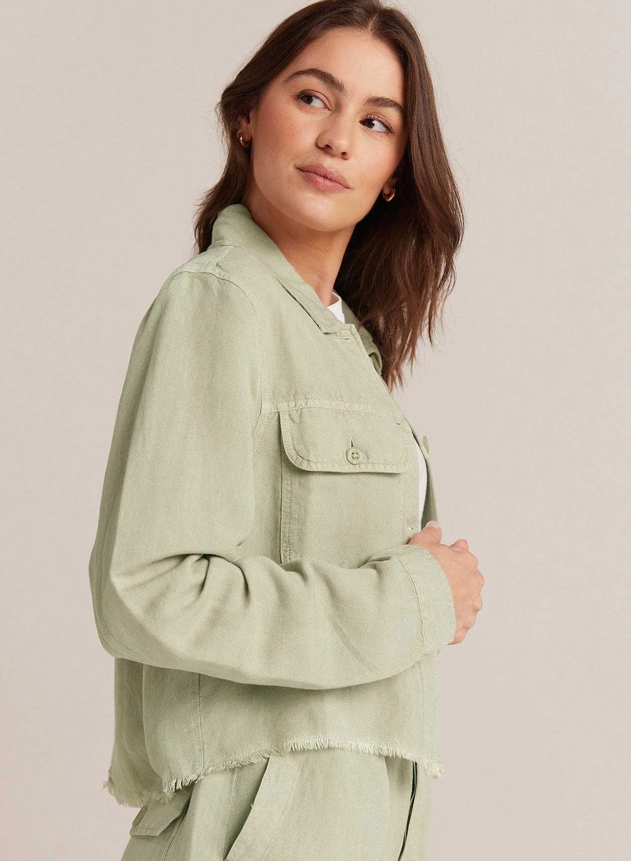 Lily Frayed Hem Jacket - Gedempt Leger>Bella Dahl Sale
