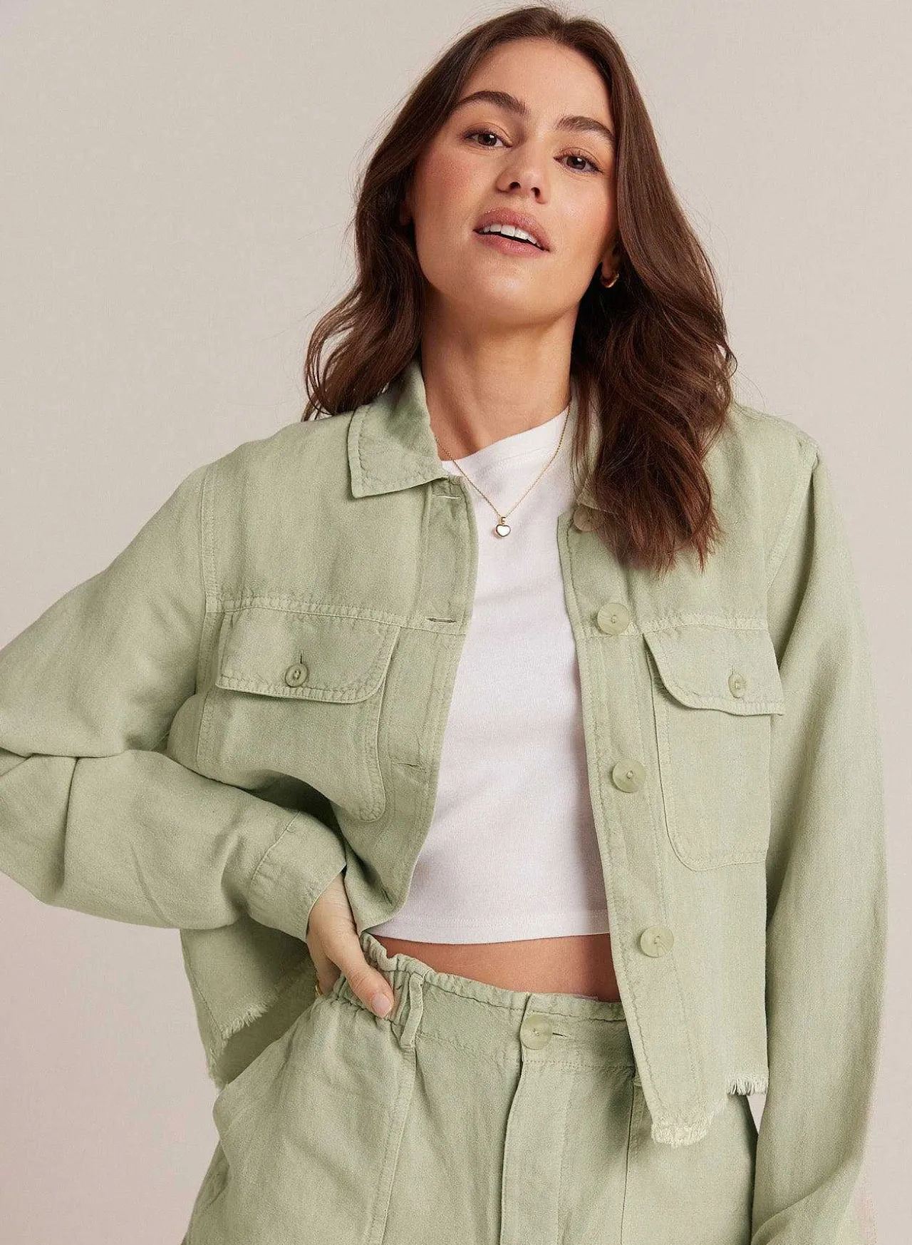 Lily Frayed Hem Jacket - Gedempt Leger>Bella Dahl Sale