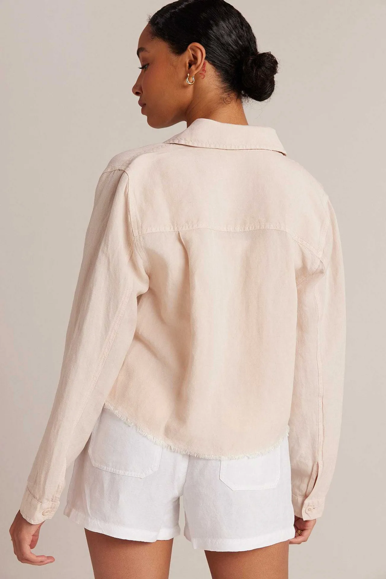 Lily Jas Met Rafelige Zoom - Zandkaki>Bella Dahl Clearance