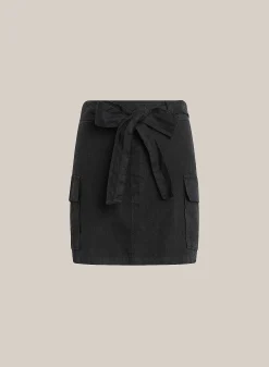 Linnen Cargo Minirok - Zwart>Bella Dahl Hot