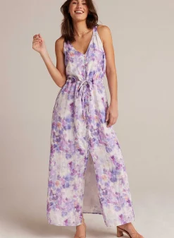 Linnen Jurk Met Knopen Aan De Voorkant - Iris Bloemenprint><noscript><img width=