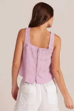 Linnen Tanktop Met Knoopsluiting - Lichte Orchidee>Bella Dahl Best Sale