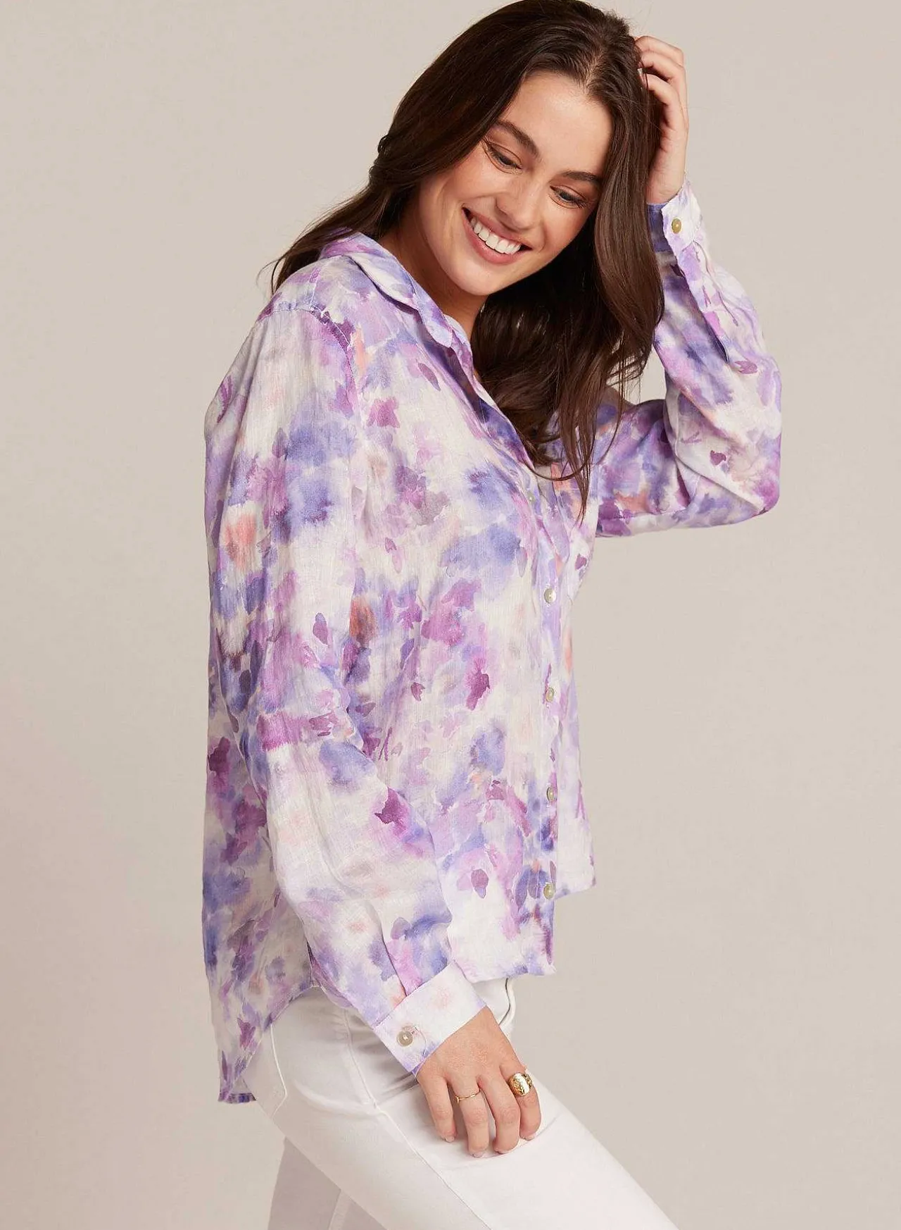 Linnen Zak Met Knoopsluiting - Iris Bloemenprint>Bella Dahl Outlet