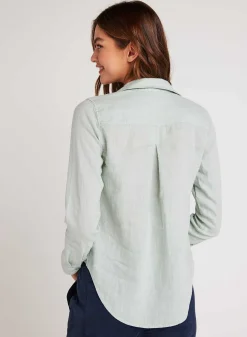 Linnen Zak Met Knoopsluiting - Oasis Green>Bella Dahl Clearance