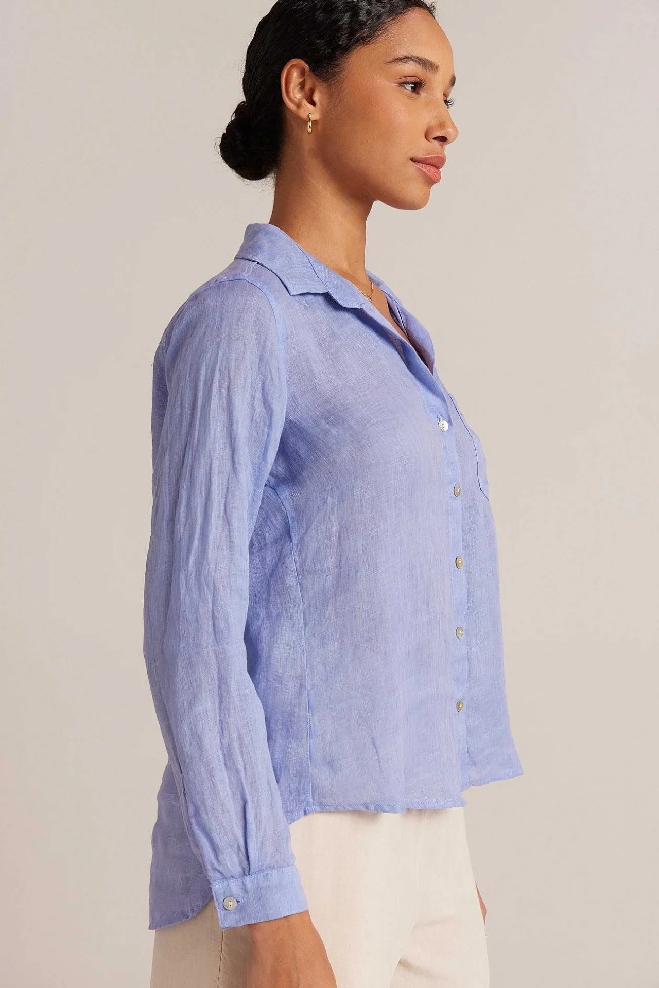 Linnen Zak Met Knoopsluiting - Peri Blue>Bella Dahl Store