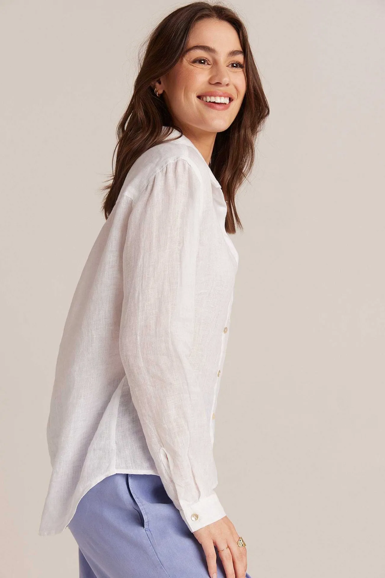 Linnen Zak Met Knoopsluiting - Wit>Bella Dahl Fashion