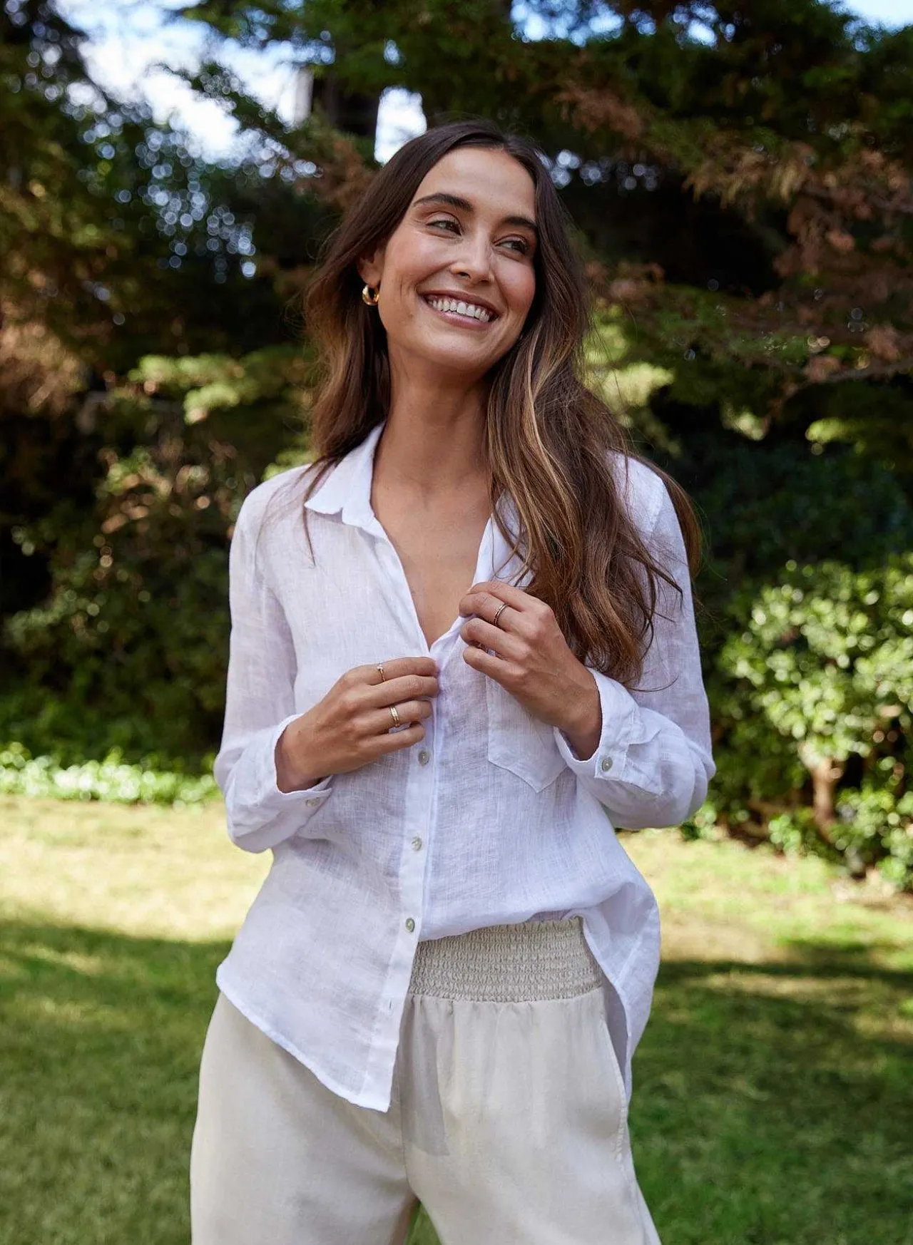 Linnen Zak Met Knoopsluiting - Wit>Bella Dahl Fashion