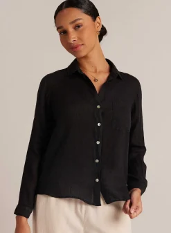 Linnen Zak Met Knoopsluiting - Vintage Zwart><noscript><img width=