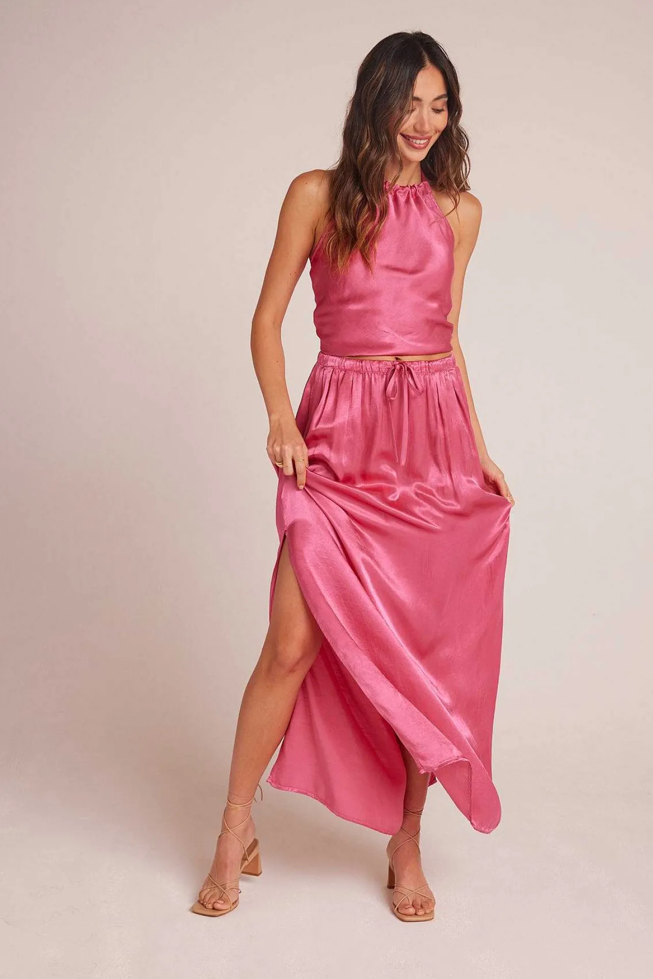 Maxirok Met Plooi Aan De Voorkant - Tidal Pink>Bella Dahl Sale