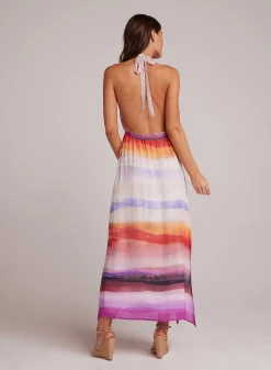 Midi-Jurk Met Gesmokte Taille En Halter - Canyon-Streepprint>Bella Dahl Sale