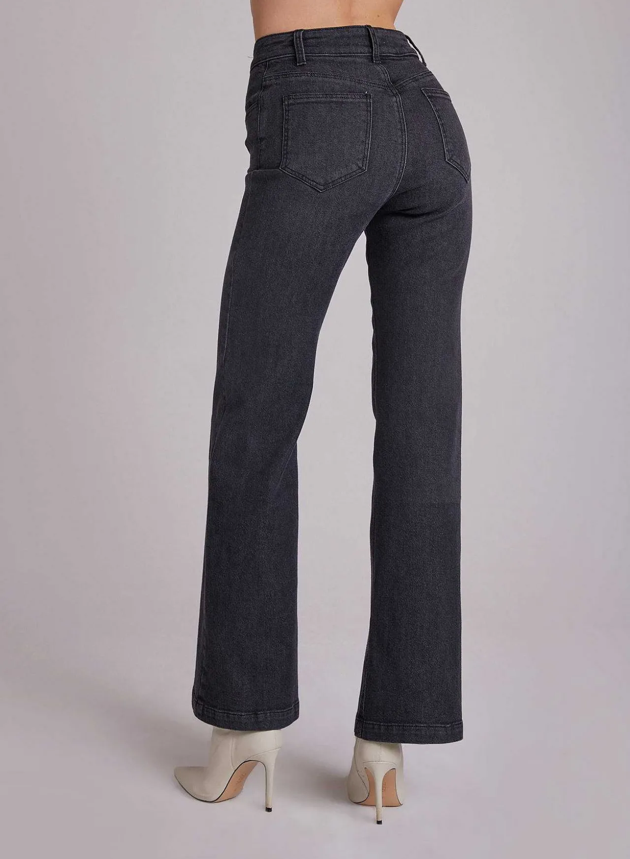 Milla Vintage Flare Jean - Zilverkleurige Stalen Wassing>Bella Dahl Store