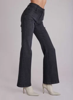 Milla Vintage Flare Jean - Zilverkleurige Stalen Wassing><noscript><img width=